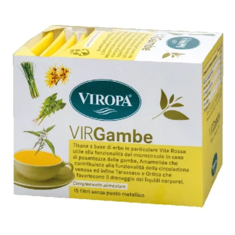 Viropa Virgambe Tisana per il Microcircolo e Gambe Pesanti 15 Bustine