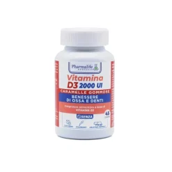 Vitamina D3 2000 per Ossa, Denti e Immunità 45 Caramelle Gommose