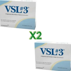 Vsl3 Integratore di Fermenti Lattici Vivi per Benessere Intestinale 2 Confezioni da 10 Bustine
