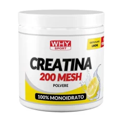 Whysport Creatina 200 Mesh Limone Polvere 300 g Zero Zuccheri Senza Glutine
