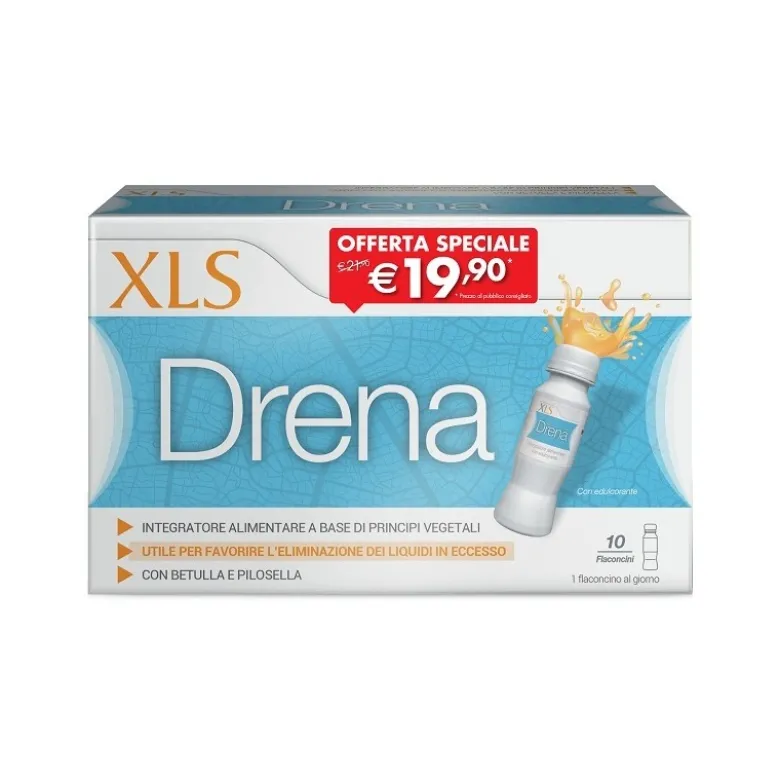 XLS Drena per Eliminazione Liquidi 10 Flaconcini da 70ml