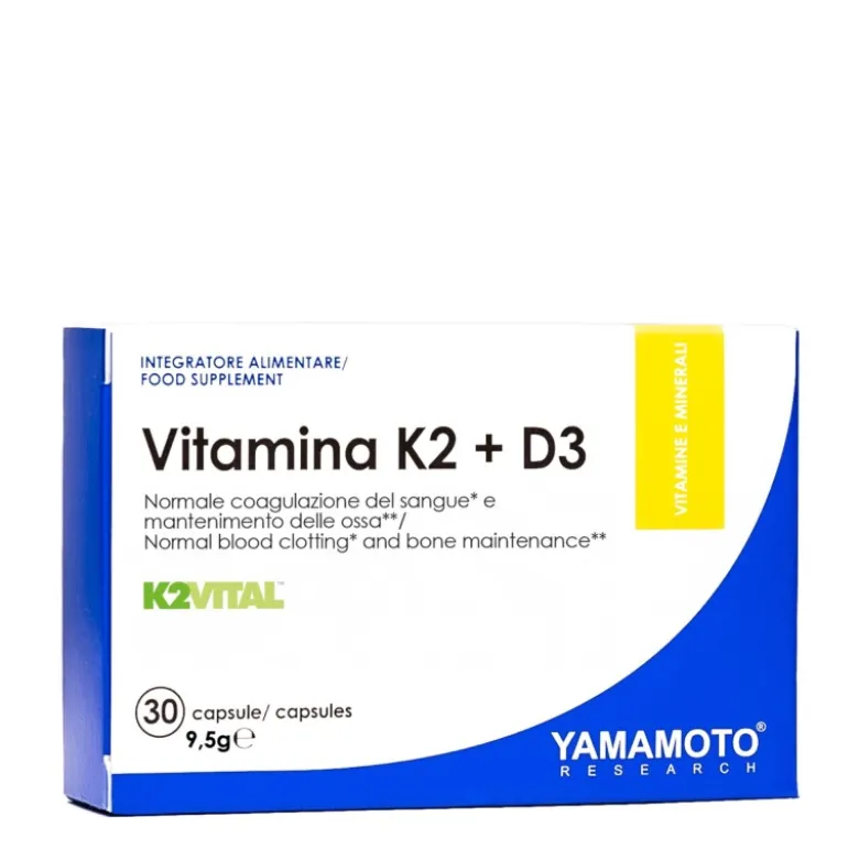 Yamamoto Research Vitamina K2+D3 per Ossa e Coagulazione 30 Capsule