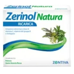 Zerinol Natura Ricarica Integratore Energizzante per Stanchezza Gusto Arancia Rossa 14 Bustine