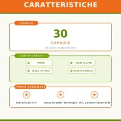 Zreen SAMe e Vitamina C Integratore Funzione Psicologica 30 Capsule