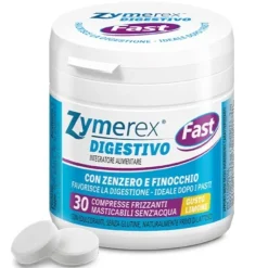 Zymerex Fast Integratore per Digestione Gusto Limone 30 Compresse Masticabili